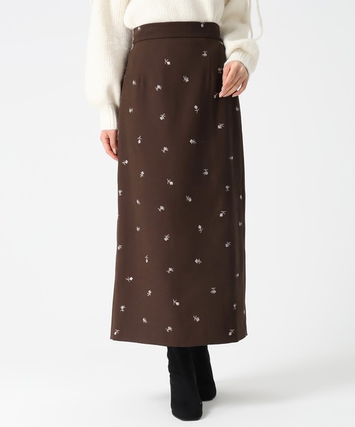 31 Sons de mode(トランテアン ソン ドゥ モード)の「2025秋冬新作 刺繍タイトスカート(スカート・レディース・ブルー/ブラウン/ベージュ・S/M)」の19枚目の写真