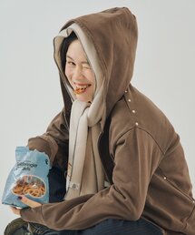 WHIMSIC | 【UNISEX/2サイズ展開】ピグメントダイ スタッズスウェット ジップパーカー(パーカー)