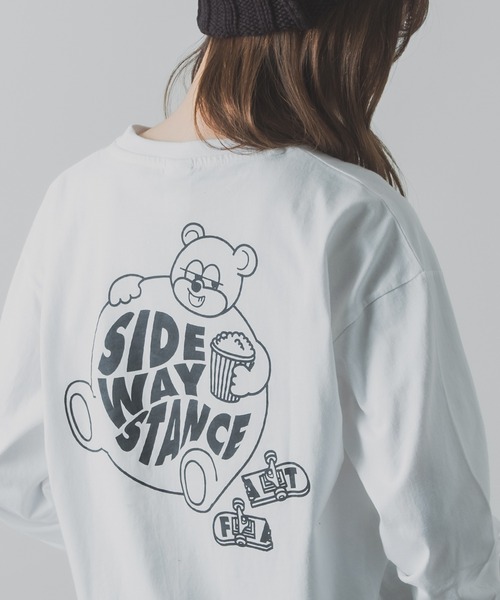 セール】【SIDEWAYSTANCE】長袖FATクマプリントTシャツ（Tシャツ