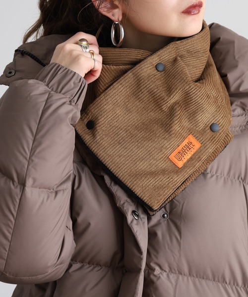 UNIVERSAL OVERALL（ユニバーサルオーバーオール）の「UNIVERSAL OVERALL 2AWY コーデュロイ 中綿 ネックウォーマー マフラー 男女兼用（ネックウォーマー/スヌード・メンズ・ブラック/ブラウン・FREE）」の13枚目の写真