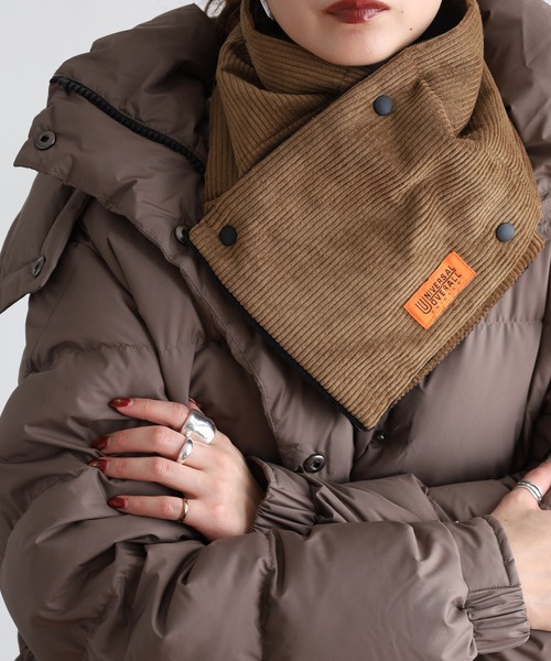UNIVERSAL OVERALL（ユニバーサルオーバーオール）の「UNIVERSAL OVERALL 2AWY コーデュロイ 中綿 ネックウォーマー マフラー 男女兼用（ネックウォーマー/スヌード・メンズ・ブラック/ブラウン・FREE）」の14枚目の写真