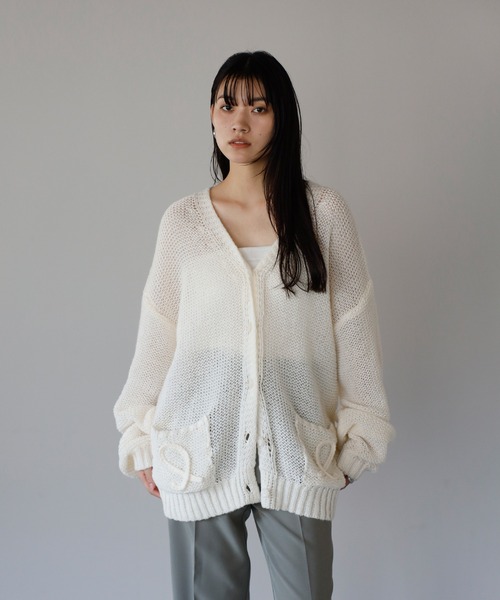cord embroidery knit cardigan / コード刺繍カーディガン