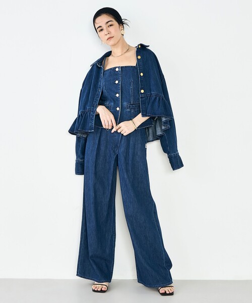 Rie Miller(リエミラー)の「【RM denim】裾フリルショート丈Gジャン(ブルゾン・レディース・インディゴブルー・FREE)」の5枚目の写真