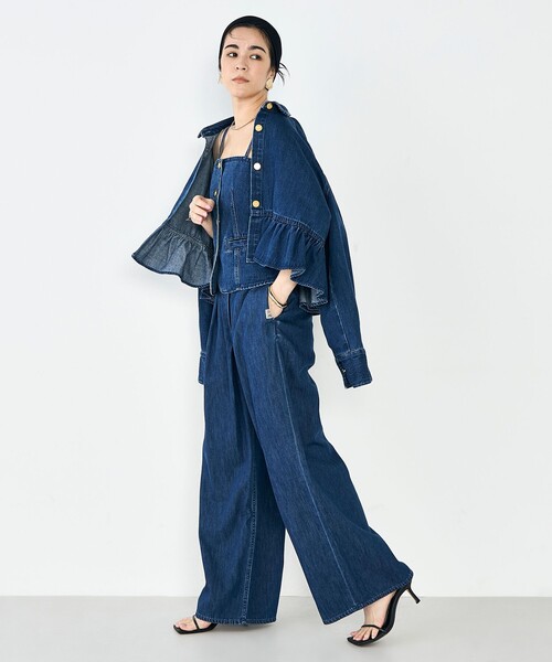 Rie Miller(リエミラー)の「【RM denim】裾フリルショート丈Gジャン(ブルゾン・レディース・インディゴブルー・FREE)」の6枚目の写真