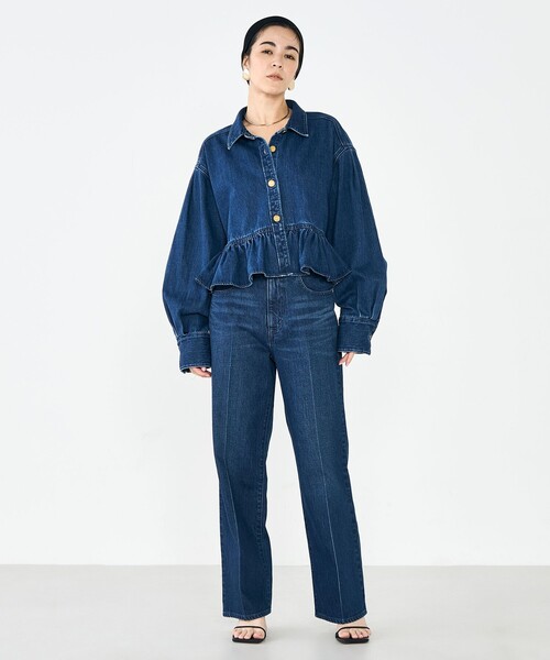 Rie Miller(リエミラー)の「【RM denim】裾フリルショート丈Gジャン(ブルゾン・レディース・インディゴブルー・FREE)」の11枚目の写真