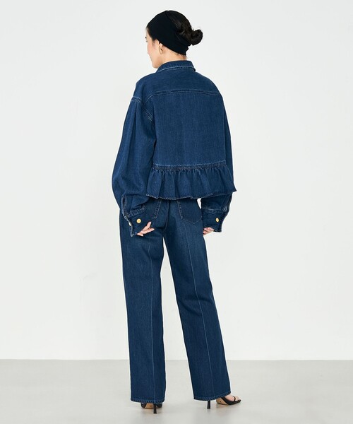 Rie Miller(リエミラー)の「【RM denim】裾フリルショート丈Gジャン(ブルゾン・レディース・インディゴブルー・FREE)」の14枚目の写真