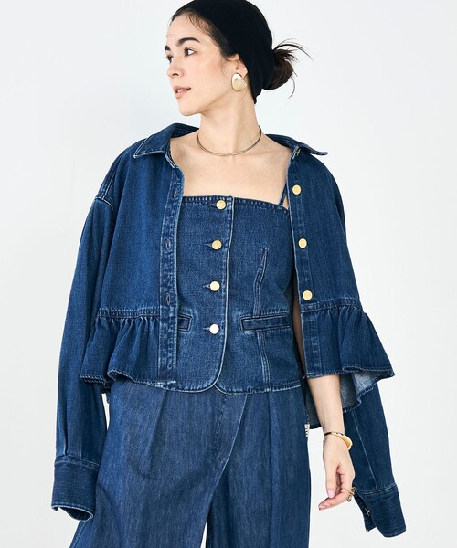 Rie Miller(リエミラー)の「【RM denim】裾フリルショート丈Gジャン(ブルゾン・レディース・インディゴブルー・FREE)」の16枚目の写真