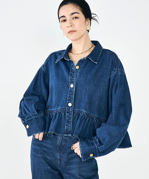 Rie Miller(リエミラー)の「【RM denim】裾フリルショート丈Gジャン(ブルゾン・レディース・インディゴブルー・FREE)」の17枚目の写真