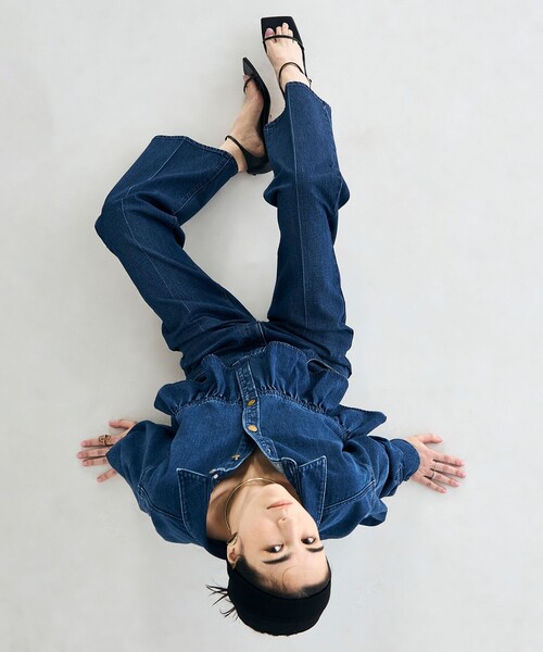 Rie Miller(リエミラー)の「【RM denim】裾フリルショート丈Gジャン(ブルゾン・レディース・インディゴブルー・FREE)」の21枚目の写真