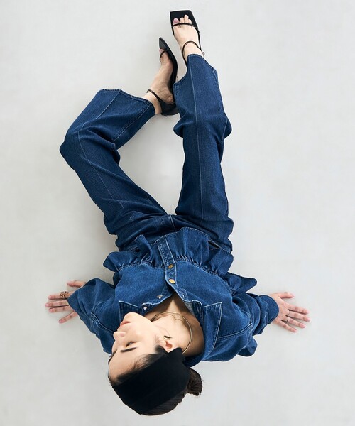 Rie Miller(リエミラー)の「【RM denim】裾フリルショート丈Gジャン(ブルゾン・レディース・インディゴブルー・FREE)」の22枚目の写真