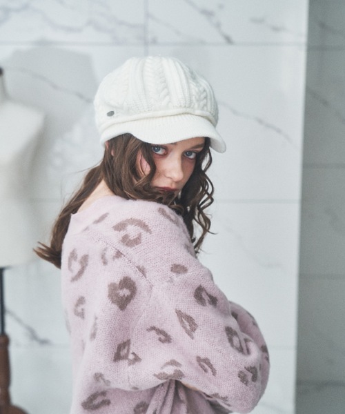 Lovilyn（ラヴィリン）の「ケーブルニットキャスケット（キャスケット・レディース・ブラック/ホワイト/ベージュ・FREE）」の8枚目の写真
