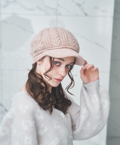 Lovilyn（ラヴィリン）の「ケーブルニットキャスケット（キャスケット・レディース・ブラック/ホワイト/ベージュ・FREE）」の13枚目の写真