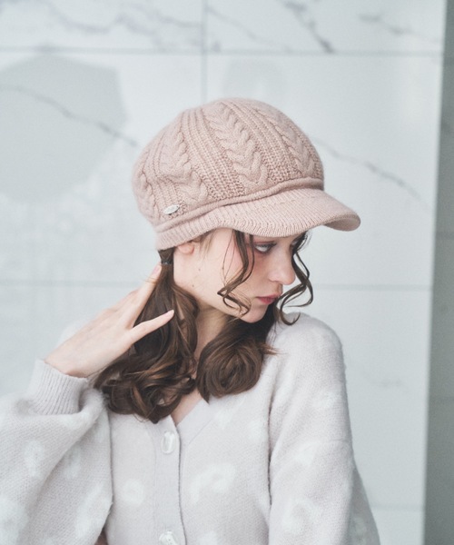 Lovilyn（ラヴィリン）の「ケーブルニットキャスケット（キャスケット・レディース・ブラック/ホワイト/ベージュ・FREE）」の14枚目の写真