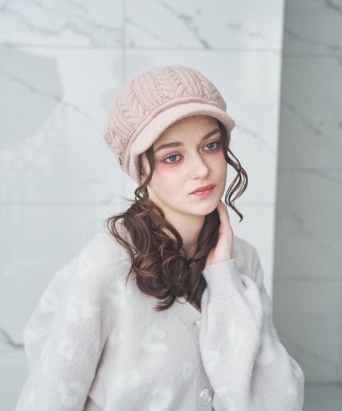 Lovilyn（ラヴィリン）の「ケーブルニットキャスケット（キャスケット・レディース・ブラック/ホワイト/ベージュ・FREE）」の15枚目の写真