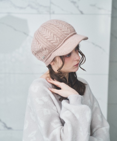Lovilyn（ラヴィリン）の「ケーブルニットキャスケット（キャスケット・レディース・ブラック/ホワイト/ベージュ・FREE）」の16枚目の写真