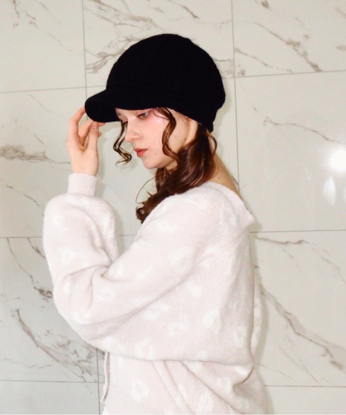 Lovilyn（ラヴィリン）の「ケーブルニットキャスケット（キャスケット・レディース・ブラック/ホワイト/ベージュ・FREE）」の17枚目の写真