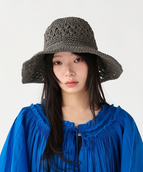 BEAMS HEART(ビームスハート)の「ペーパー スカシ ハット(ハット・レディース・ナチュラル/ベージュ/グレー・ONE SIZE)」の2枚目の写真