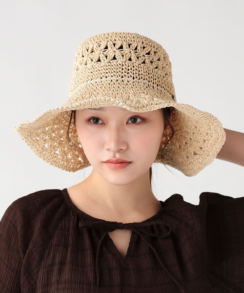 BEAMS HEART(ビームスハート)の「ペーパー スカシ ハット(ハット・レディース・ナチュラル/ベージュ/グレー・ONE SIZE)」の5枚目の写真