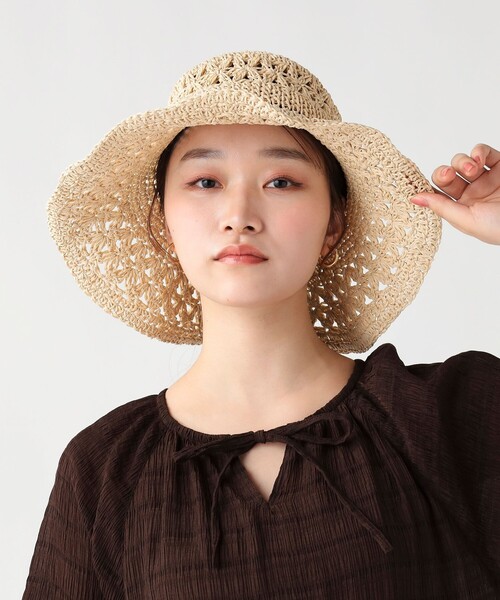 BEAMS HEART(ビームスハート)の「ペーパー スカシ ハット(ハット・レディース・ナチュラル/ベージュ/グレー・ONE SIZE)」の6枚目の写真