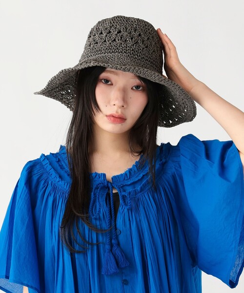 BEAMS HEART(ビームスハート)の「ペーパー スカシ ハット(ハット・レディース・ナチュラル/ベージュ/グレー・ONE SIZE)」の7枚目の写真