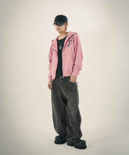 MSG（エムエスジー）の「Buyer's Select/ トライバル刺繍ZIPパーカー（パーカー・メンズ・ピンク/チャコール・M/L）」の16枚目の写真