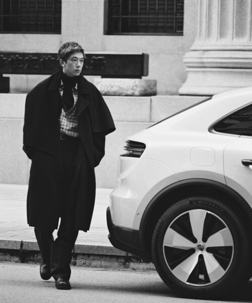 ADAM ET ROPE'（アダムエロペ）の「カシミヤ ダブルフェイス セミダブルコート / マフラー付き（ステンカラーコート・メンズ・ブラック・L/M）」の6枚目の写真