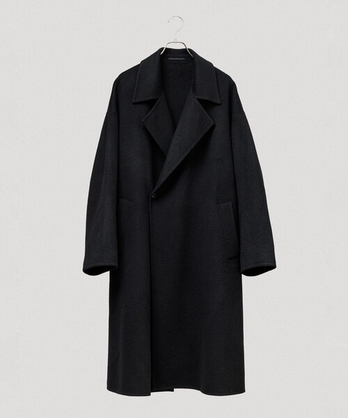 ADAM ET ROPE'（アダムエロペ）の「カシミヤ ダブルフェイス セミダブルコート / マフラー付き（ステンカラーコート・メンズ・ブラック・L/M）」の10枚目の写真