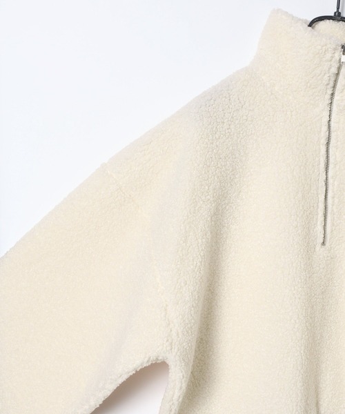 JEANASIS（ジーナシス）の「ボアハーフZIPショートプルオーバー/636273（スウェット・レディース・オフホワイト/チャコールグレー・FREE）」の5枚目の写真