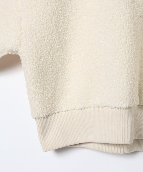 JEANASIS（ジーナシス）の「ボアハーフZIPショートプルオーバー/636273（スウェット・レディース・オフホワイト/チャコールグレー・FREE）」の7枚目の写真