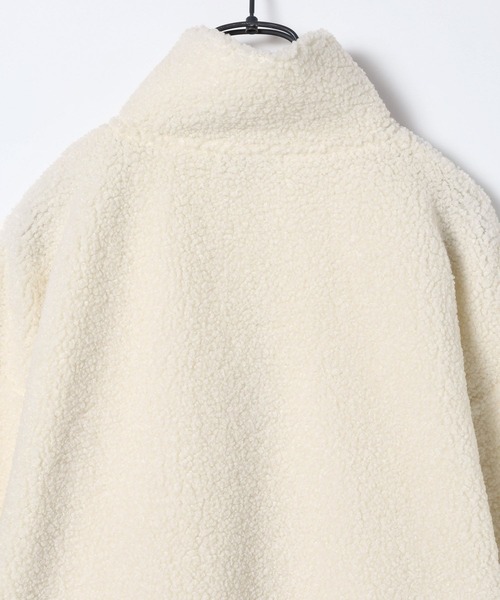 JEANASIS（ジーナシス）の「ボアハーフZIPショートプルオーバー/636273（スウェット・レディース・オフホワイト/チャコールグレー・FREE）」の8枚目の写真