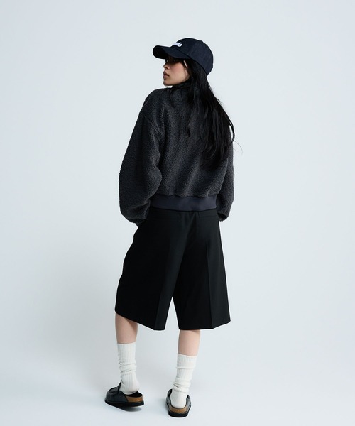 JEANASIS（ジーナシス）の「ボアハーフZIPショートプルオーバー/636273（スウェット・レディース・オフホワイト/チャコールグレー・FREE）」の12枚目の写真