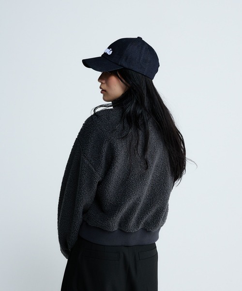 JEANASIS（ジーナシス）の「ボアハーフZIPショートプルオーバー/636273（スウェット・レディース・オフホワイト/チャコールグレー・FREE）」の15枚目の写真