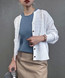 Emma Taylor | ジオメトリックジャガードキーネックカーディガン(カーディガン/ボレロ)