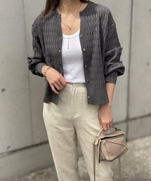 Emma Taylor（エマテイラー）の「ジオメトリックジャガードキーネックカーディガン（カーディガン/ボレロ）」