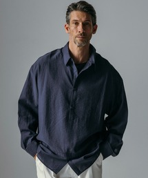 CIRCLEE（サークリー）の「CIRCLEE(サークリー)リネンブレンド スタンドカラー プルオーバーシャツ（シャツ/ブラウス）」