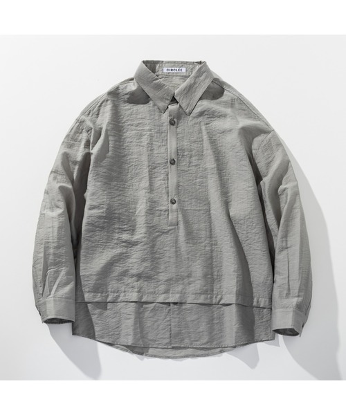 CIRCLEE(サークリー)の「CIRCLEE(サークリー)リネンブレンド スタンドカラー プルオーバーシャツ(シャツ/ブラウス・メンズ・グレー/ネイビー・M)」の13枚目の写真