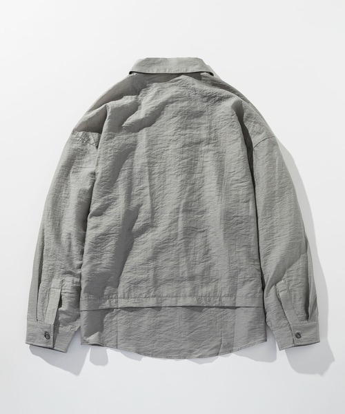 CIRCLEE(サークリー)の「CIRCLEE(サークリー)リネンブレンド スタンドカラー プルオーバーシャツ(シャツ/ブラウス・メンズ・グレー/ネイビー・M)」の14枚目の写真