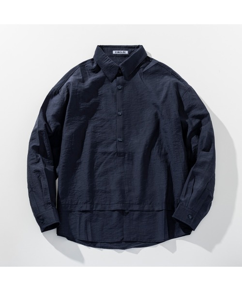 CIRCLEE(サークリー)の「CIRCLEE(サークリー)リネンブレンド スタンドカラー プルオーバーシャツ(シャツ/ブラウス・メンズ・グレー/ネイビー・M)」の15枚目の写真