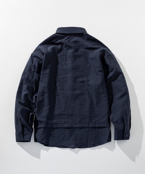 CIRCLEE(サークリー)の「CIRCLEE(サークリー)リネンブレンド スタンドカラー プルオーバーシャツ(シャツ/ブラウス・メンズ・グレー/ネイビー・M)」の16枚目の写真