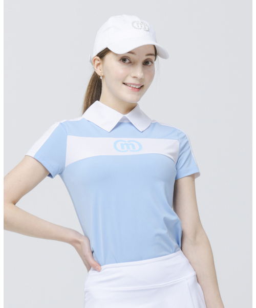 DOYOUKNOWMC(ドゥーユーノーエムシー)の「24SS 機能性ドライクールシャツカラー スカイブルー 半袖Tシャツ(ポロシャツ・レディース・スカイブルー・SMALL/X-SMALL)」の1枚目の写真