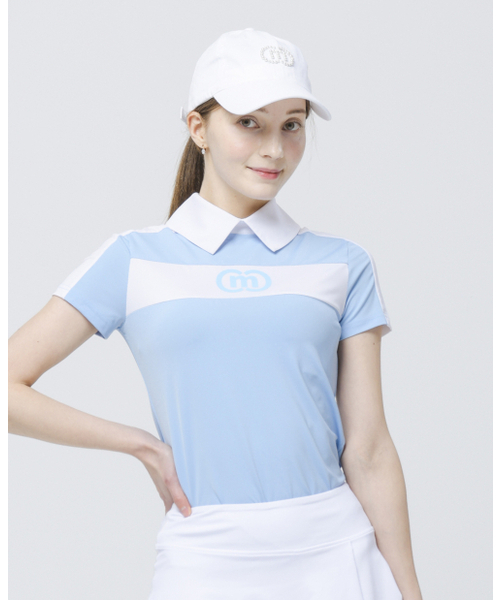 DOYOUKNOWMC(ドゥーユーノーエムシー)の「24SS 機能性ドライクールシャツカラー スカイブルー 半袖Tシャツ(ポロシャツ・レディース・スカイブルー・SMALL/X-SMALL)」の2枚目の写真
