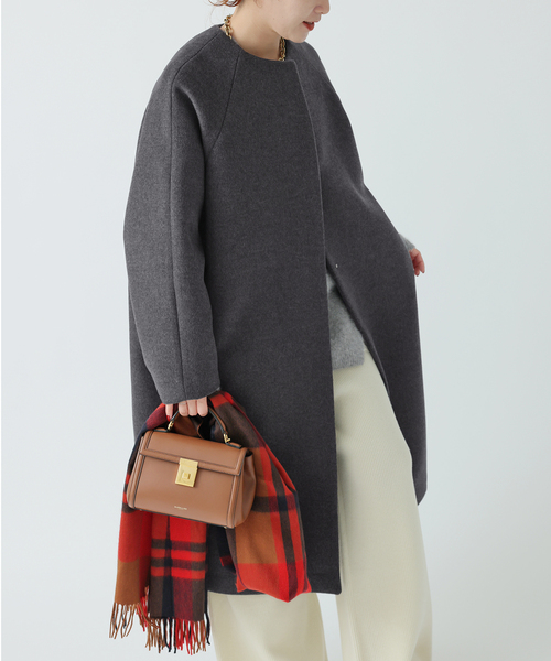 Spick & Span（スピックアンドスパン）の「《追加》S160ビーバーノーカラーコート（ノーカラーコート・レディース・ブラック/チャコールグレー・36/38）」の13枚目の写真