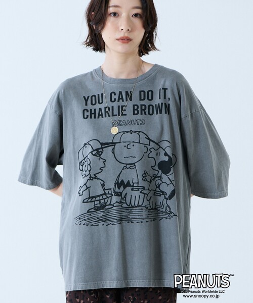 Johnbull（ジョンブル）の「【JOHNBULL/ジョンブル】PEANUTS プリントTシャツ / スヌーピー / 半袖（Tシャツ/カットソー・レディース・ホワイト系その他/ホワイト系その他3/ブラック系その他/ホワイト系その他2/ブラック系その他3/ブラック系その他2・フリー）」の5枚目の写真