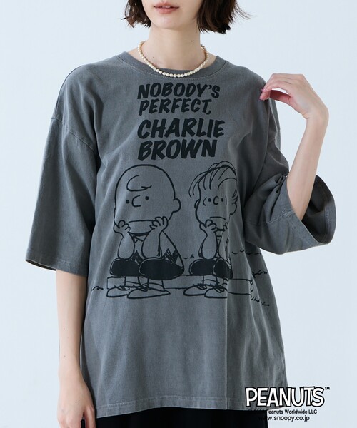 Johnbull（ジョンブル）の「【JOHNBULL/ジョンブル】PEANUTS プリントTシャツ / スヌーピー / 半袖（Tシャツ/カットソー・レディース・ホワイト系その他/ホワイト系その他3/ブラック系その他/ホワイト系その他2/ブラック系その他3/ブラック系その他2・フリー）」の6枚目の写真