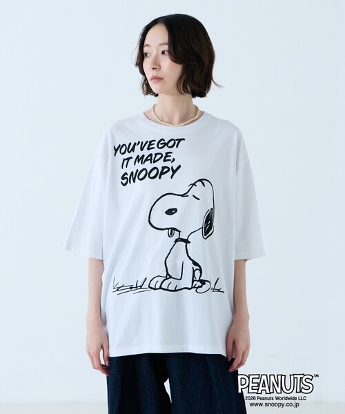 Johnbull（ジョンブル）の「【JOHNBULL/ジョンブル】PEANUTS プリントTシャツ / スヌーピー / 半袖（Tシャツ/カットソー・レディース・ホワイト系その他/ホワイト系その他3/ブラック系その他/ホワイト系その他2/ブラック系その他3/ブラック系その他2・フリー）」の7枚目の写真