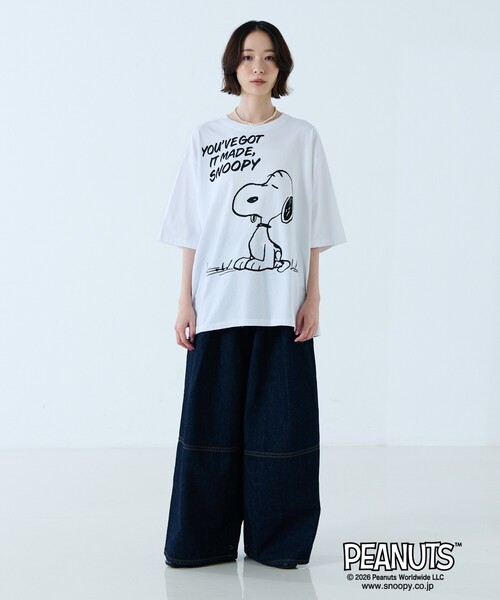 Johnbull（ジョンブル）の「【JOHNBULL/ジョンブル】PEANUTS プリントTシャツ / スヌーピー / 半袖（Tシャツ/カットソー・レディース・ホワイト系その他/ホワイト系その他3/ブラック系その他/ホワイト系その他2/ブラック系その他3/ブラック系その他2・フリー）」の8枚目の写真