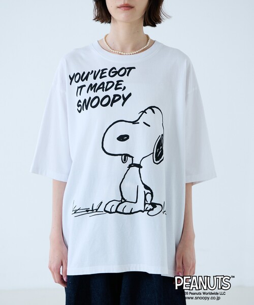 Johnbull（ジョンブル）の「【JOHNBULL/ジョンブル】PEANUTS プリントTシャツ / スヌーピー / 半袖（Tシャツ/カットソー・レディース・ホワイト系その他/ホワイト系その他3/ブラック系その他/ホワイト系その他2/ブラック系その他3/ブラック系その他2・フリー）」の9枚目の写真