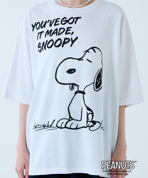 Johnbull（ジョンブル）の「【JOHNBULL/ジョンブル】PEANUTS プリントTシャツ / スヌーピー / 半袖（Tシャツ/カットソー・レディース・ホワイト系その他/ホワイト系その他3/ブラック系その他/ホワイト系その他2/ブラック系その他3/ブラック系その他2・フリー）」の10枚目の写真