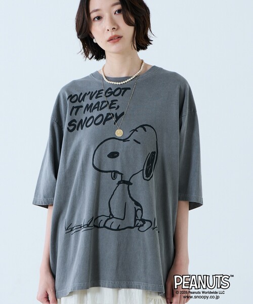 Johnbull（ジョンブル）の「【JOHNBULL/ジョンブル】PEANUTS プリントTシャツ / スヌーピー / 半袖（Tシャツ/カットソー・レディース・ホワイト系その他/ホワイト系その他3/ブラック系その他/ホワイト系その他2/ブラック系その他3/ブラック系その他2・フリー）」の11枚目の写真