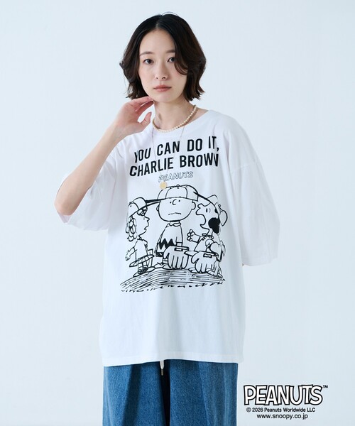 Johnbull（ジョンブル）の「【JOHNBULL/ジョンブル】PEANUTS プリントTシャツ / スヌーピー / 半袖（Tシャツ/カットソー・レディース・ホワイト系その他/ホワイト系その他3/ブラック系その他/ホワイト系その他2/ブラック系その他3/ブラック系その他2・フリー）」の15枚目の写真